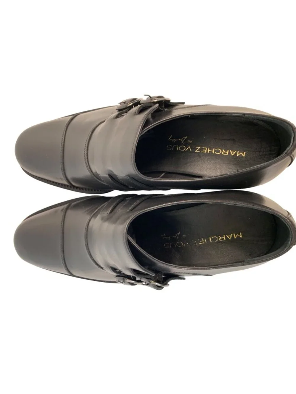 NWT Marchez Vous by Christophe Leather Mens Monk Strap Dress Shoes Size 9 Italy